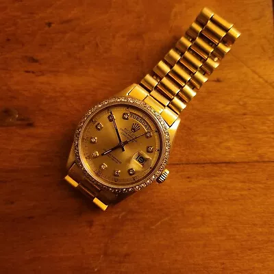 Rolex 1803 Day Date President Diamond Bezel And Diamond Dial • $13500