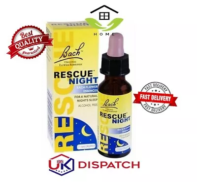 Bach Rescue Night Remedy Drops 10ml Natural Sleep Flower Essences Dropper • £17