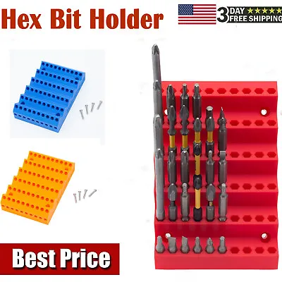 70 Holes Wall Mount Holder Hex Bit Holder For Dewalt/For Milwaukee For Makita • $16.46