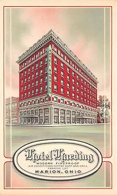 Marion Ohio 1930s Postcard Hotel Harding • $5.78