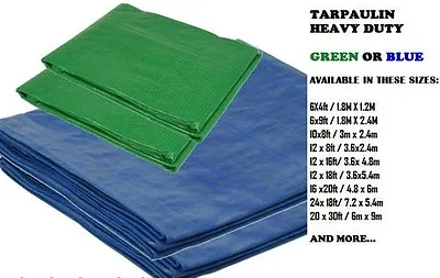 Extra Value Waterproof Tarpaulin Ground Sheet Lightweight Camping Cover Tarp • £3.99