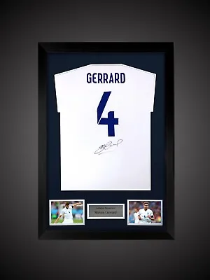 £119 • Buy England Steven Gerrard Hand Signed Framed White T-Shirt £119 With COA