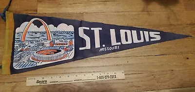 Vintage St. Louis Missouri Souvenir Felt Pennant 60's? Gateway ArchBusch Stad • $7.99