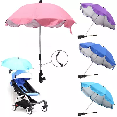 $13.99 • Buy Baby Umbrella Manual Open Outdoor Sun Shade Flexible Arm Clip Pushchair