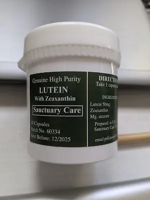 Lutein With Zeaxanthin - Essential Eye Vitamin • £15