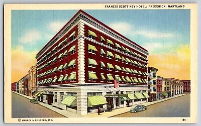 Frederick Maryland MD - Francis Scott Key Hotel - Vintage Postcard - Unposted • $4.39