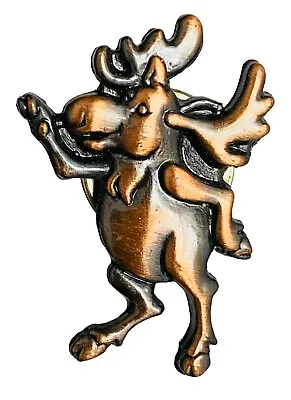 Dancing Moose Lapel Hat Pin Brooch Cap Button Bronze-tone Elk 198 • $8.99