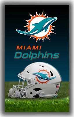 Miami Dolphins Football Team Memorable Flag 90x150cm 3x5ft Helmet Best Banner • $15.95