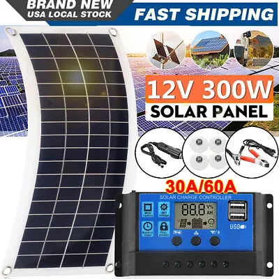 $32.99 • Buy 300W Solar Panel Kit 12V 30A/60A Battery Charger Controller Caravan Boat Outdoor