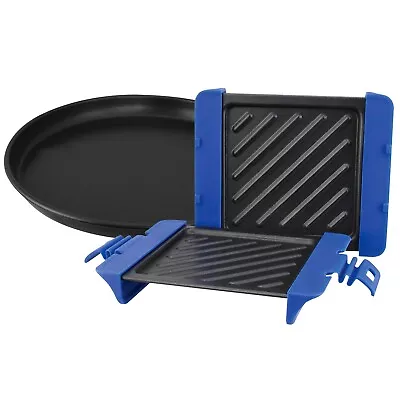 Double-Sided Short Grill And Round Crisp Pan For Microwave 2-pc Set • $39.95