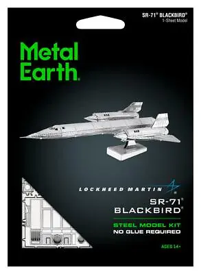 Fascinations Metal Earth SR-71 Blackbird Plane 3D Steel Puzzle Model Kit MMS062 • $8.95