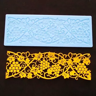 £4.40 • Buy Grape Lace Silicone Fondant Icing Mould Wedding Cake Mold Decoration Mat