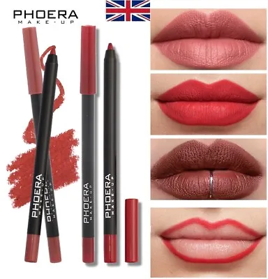 Phoera Matte Lip Liner Pencil Pen Contour Velvety Makeup 12colours Long Lasting  • £3.49