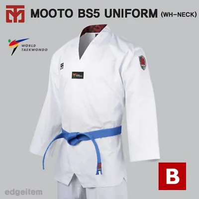 MOOTO BS5 Uniform With White V-Neck Basic Season-5 Standard WT Dobok • $79.80