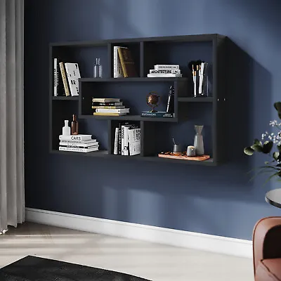 ELEGANT Bookcase Shelves White Wall Mounted Space Saving Floating Display Home  • £19.99