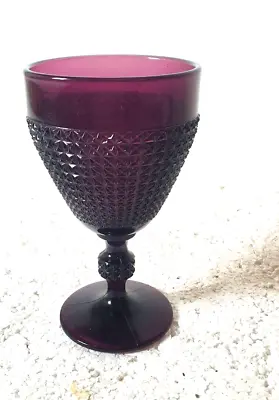 Antique Wine Glass Purple Embossed Wine Glasses • £1
