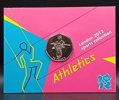 London 2012 Olympic 50p Coin ATHLETICS Brilliant Uncirculated In Sealed Card • £6.50