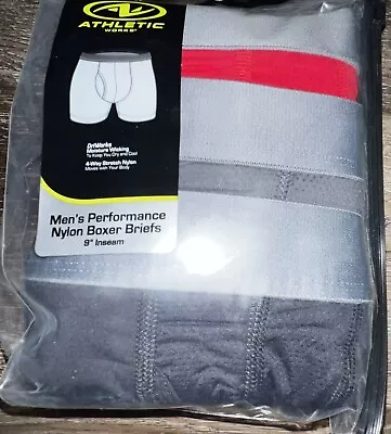 Athletic Works 3-Pair Mens Boxer Briefs Underwear Performance 9  Inseam ~ 2XL • $13.34