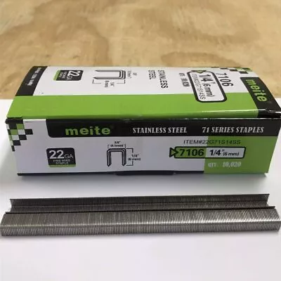 Meite Stainless Steel Upholstery Staples - 71 Series - 22 Gauge - 3/8  Crown • $34.95