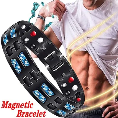 Blue Titanium Magnetic Bracelet Carbon Fiber Bracelet Magnetic Therapy Bracelets • $9.45