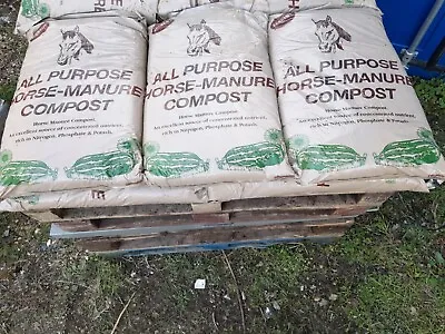 Pallet Of 30 Bags Horse Manure Compost. 40 Litre Bags. For DELIVERY • £115