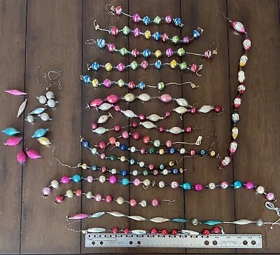 Vintage Christmas Garland Beads Ornaments Mercury Glass Lot • $117.50