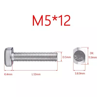 T-Bolt Screws Slot Bolt Hammer A2 304 Stainless Steel M5 M6 M8 M10 M12*(12-70mm) • £1.75