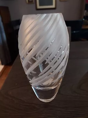 Mikasa Tempest Swirl Lead Crystal 10” Vase Etched  Cut Frosted • $18