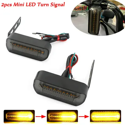 Sequential Motorcycle LED Turn Signals Flowing Mini Handlebar Light For Harley • $11.99