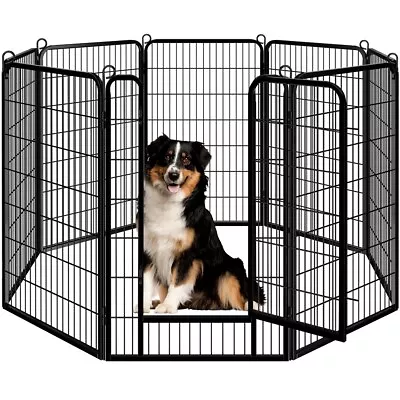 Metal Dog Playpen Pet Fence Puppy Exercise Pen For Small/Medium/Large Dogs Used • $69.99