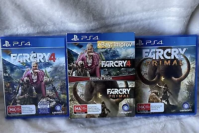 Far Cry 4 + Far Cry Primal Double Pack Ps4 Sony PlayStation 4 Games Excellent C • $40