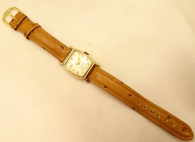 Antique Men's Elgin Wristwatch 15J 8/0 Running 554 Rolled Gold Bezel • $99.99
