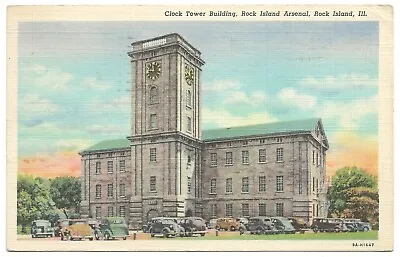 £2.38 • Buy Clock Tower Building Rock Island Arsenal 1939 By Art Colortone & Hickey Brothers