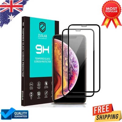 $15.99 • Buy 2x ZUSLAB IPhone XS / X Tempered Glass Screen Protector Case Friendly 9H Hardnes