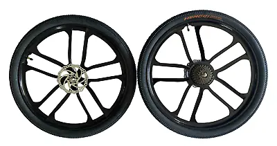 Black Front & Rear 10 Spokes 26   Wheels With Magnesium Rim/Disc Brake • $139