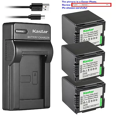 Kastar Battery Slim Charger For Panasonic CGA-DU21 CGR-DU21 & PV-GS19 PV-GS29 • $6.59