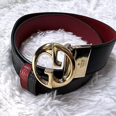 Gucci GG Interlocking Logo Belt Leather Length 38 Inches Waist 31~35 Inches • $217.55