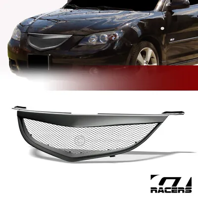 For 2004-2006 Mazda 3 Mazda3 Sedan Matte Black Aluminum Mesh Front Bumper Grille • $48