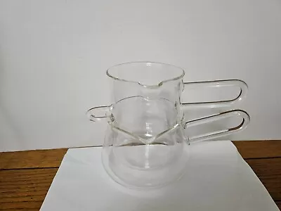 Vintage  Glass Co Double Boiler Borosilicate Lab Glass W/ Long Handles • $49.99