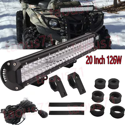 Fit Polaris Sportsman 500/600/570/800 Bull Bar Bumper 126W LED Light Bar Bracket • $45.89