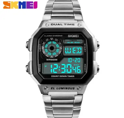 Mens Military Sports LED Large Face Digital Watch Screen Large Face Waterproof • £13.95