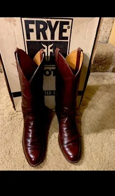 Vintage FRYE Brown Boots 10.5 D Mens WESTERN Leather Rodeo Made In USA 2309 • $77.97