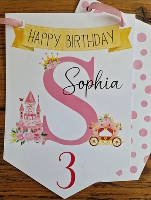 £4.99 • Buy Personalised  Birthday Bunting 8 Flags Banner PRINCESS 1st 2nd 3rd 4th 5th 6th 