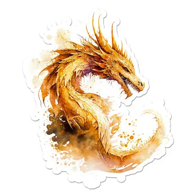 Watercolor Golden Dragon Vinyl Decal Sticker - Ebn9084 • $5.07