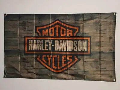 $37.99 • Buy Quality HARLEY DAVIDSON Flag 150 X 90cm Banner For The Man Cave Motorbike Logo