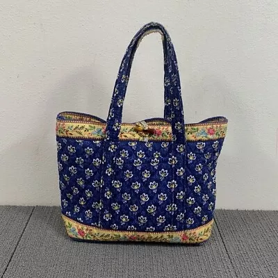 Vera Bradley Tote Bag Womens Medium Retired Maison Blue Quilted Shoulder Purse • $17.99