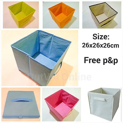 Canvas Storage Box Lightweight Non Woven Open Foldable Pink Blue Children Room  • £3.99