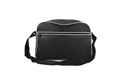 BLACK Unisex Retro Shoulder Bag Messenger Laptop Bag Work School College • £11.99