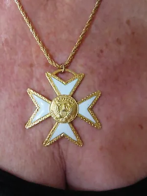 Vintage 1980's SUPER UNIQUE JAPAN Maltese Cross Necklace • $13.49