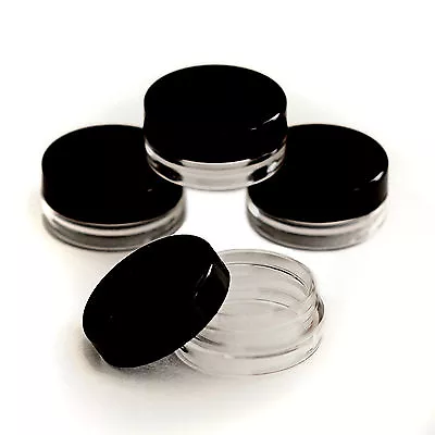 50 X 3ml CLEAR PLASTIC SAMPLE POTS/JARS BEST QUALITY Make-Up/Glitter/Cream Jgb50 • £10.09